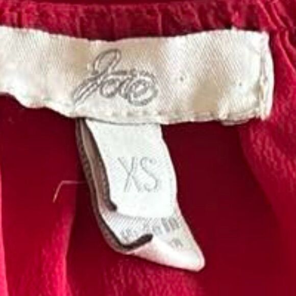 Joie 100% silk ruffle red blouse, size XS - Picture 7 of 12